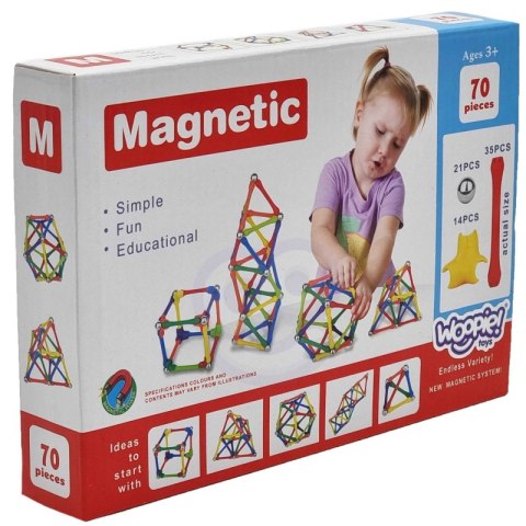 WOOPIE Klocki Magnetyczne Konstrukcyjne Układanka Kreatywna 70 el. WOOPIE Klocki Magnetyczne Konstrukcyjne Układanka Kreatywna 70 el.