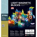 WOOPIE Klocki Magnetyczne Tor Kulkowy Świetlny 75 el.