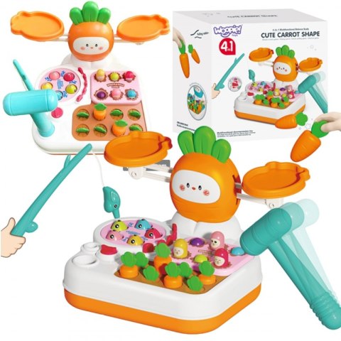 WOOPIE Gra MONTESSORI 4w1 Łowienie Rybek Waga Szalkowa Uderz w Kreta i Marchewki WOOPIE Gra MONTESSORI 4w1 Łowienie Rybek Waga Szalkowa Uderz w Kreta i Marchewki