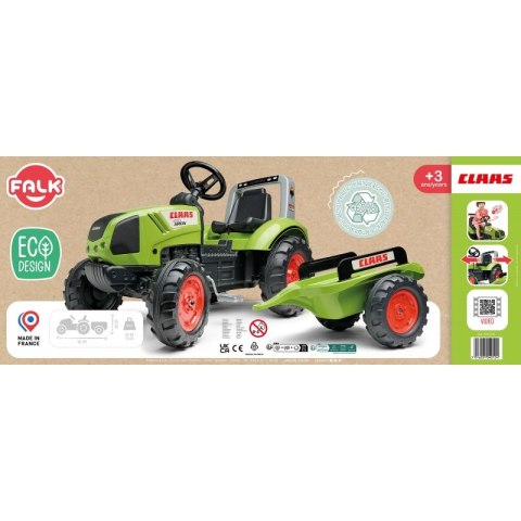 FALK Traktor na Pedały Claas Duży z Przyczepką od 3 lat FALK Traktor na Pedały Claas Duży z Przyczepką od 3 lat