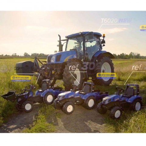 FALK Traktor na Pedały New Holland Duży z Przyczepką od 3 lat FALK Traktor na Pedały New Holland Duży z Przyczepką od 3 lat