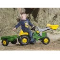 Rolly Toys RollyKid John Deere Traktor na Pedały z Łyżką i Przyczepą - Zielony Rolly Toys RollyKid John Deere Traktor na Pedały z Łyżką i Przyczepą - Zielony