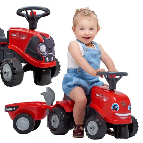 FALK Jeździk Traktorek Baby Case IH Ride-On Czerwony z Przyczepką + akc. od 12 miesięcy FALK Jeździk Traktorek Baby Case IH Ride-On Czerwony z Przyczepką + akc. od 12 miesięcy