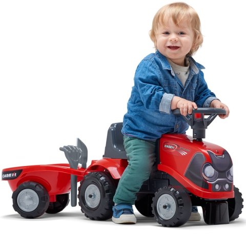 FALK Jeździk Traktorek Baby Case IH Ride-On Czerwony z Przyczepką + akc. od 12 miesięcy FALK Jeździk Traktorek Baby Case IH Ride-On Czerwony z Przyczepką + akc. od 12 miesięcy