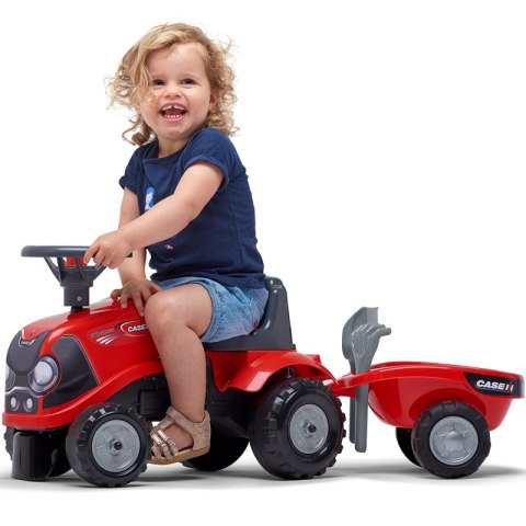 FALK Jeździk Traktorek Baby Case IH Ride-On Czerwony z Przyczepką + akc. od 12 miesięcy FALK Jeździk Traktorek Baby Case IH Ride-On Czerwony z Przyczepką + akc. od 12 miesięcy