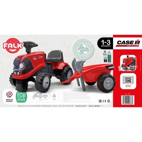 FALK Jeździk Traktorek Baby Case IH Ride-On Czerwony z Przyczepką + akc. od 12 miesięcy FALK Jeździk Traktorek Baby Case IH Ride-On Czerwony z Przyczepką + akc. od 12 miesięcy