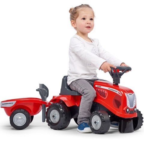 FALK Traktorek Baby Mac Cormick Czerwony z Przyczepką + akc. od 1 roku FALK Traktorek Baby Mac Cormick Czerwony z Przyczepką + akc. od 1 roku