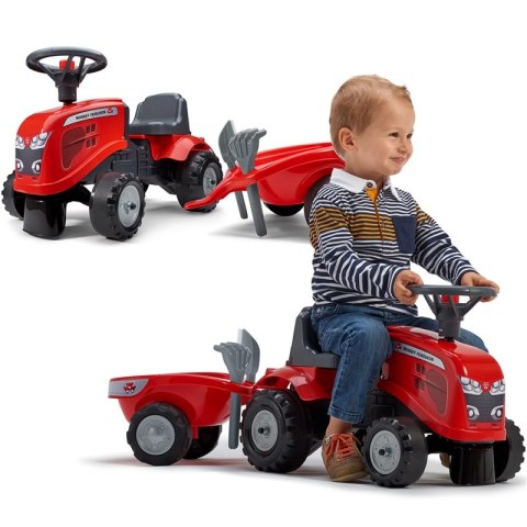 FALK Traktorek Baby Massey Ferguson Czerwony z Przyczepką + akc. Od 1 roku FALK Traktorek Baby Massey Ferguson Czerwony z Przyczepką + akc. Od 1 roku