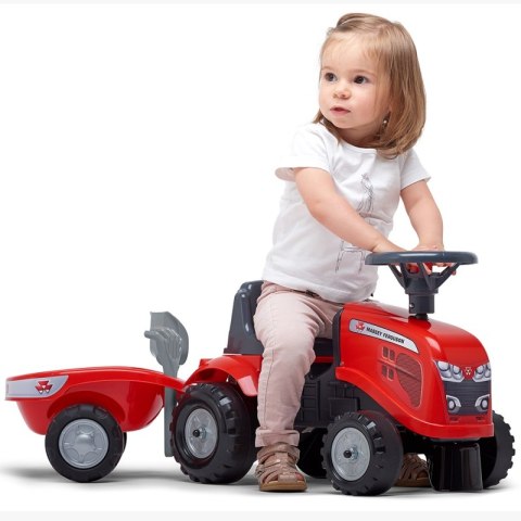 FALK Traktorek Baby Massey Ferguson Czerwony z Przyczepką + akc. Od 1 roku FALK Traktorek Baby Massey Ferguson Czerwony z Przyczepką + akc. Od 1 roku