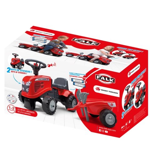 FALK Traktorek Baby Massey Ferguson Czerwony z Przyczepką + akc. Od 1 roku FALK Traktorek Baby Massey Ferguson Czerwony z Przyczepką + akc. Od 1 roku