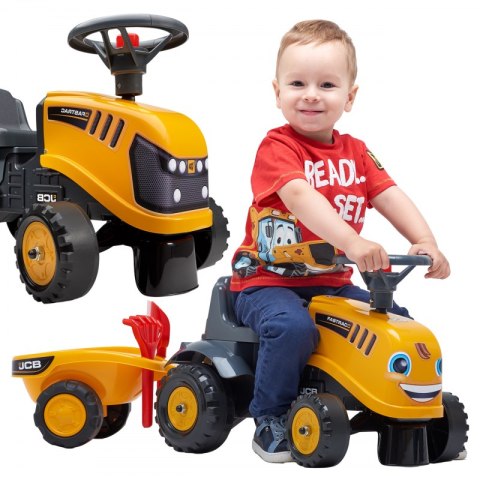 FALK Traktorek JCB Pomarańćzowy z Przyczepką od 1 roku FALK Traktorek JCB Pomarańćzowy z Przyczepką od 1 roku