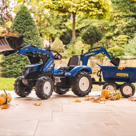 FALK Traktorek New Holland na Pedały Niebieski z Przyczepką od 3 Lat FALK Traktorek New Holland na Pedały Niebieski z Przyczepką od 3 Lat