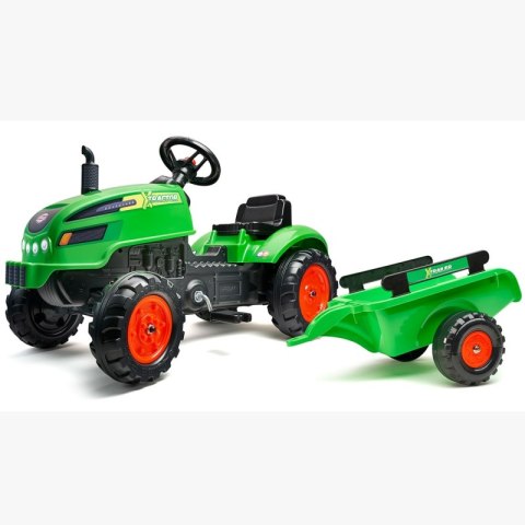 FALK Traktorek X Tractor Zielony z Przyczepką Klakson od 2 Lat FALK Traktorek X Tractor Zielony z Przyczepką Klakson od 2 Lat