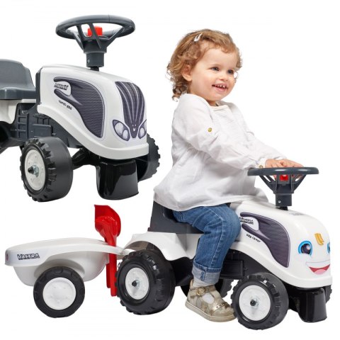 FALK Traktorek Baby Valtra Biały z Przyczepką + akc. od 1 roku FALK Traktorek Baby Valtra Biały z Przyczepką + akc. od 1 roku