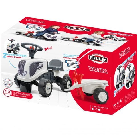 FALK Traktorek Baby Valtra Biały z Przyczepką + akc. od 1 roku FALK Traktorek Baby Valtra Biały z Przyczepką + akc. od 1 roku