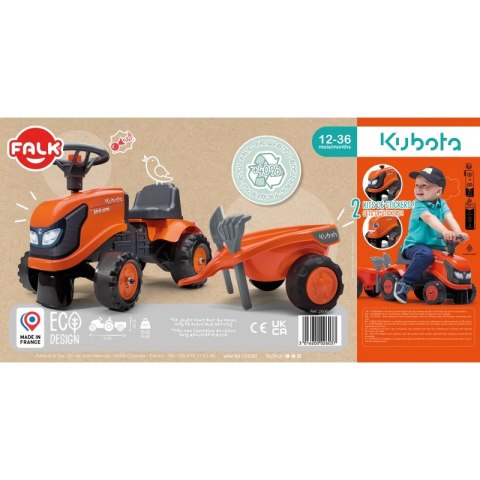 FALK Traktorek Kubota Pomarańczowy z Przyczepką + akc. od 1 roku FALK Traktorek Kubota Pomarańczowy z Przyczepką + akc. od 1 roku