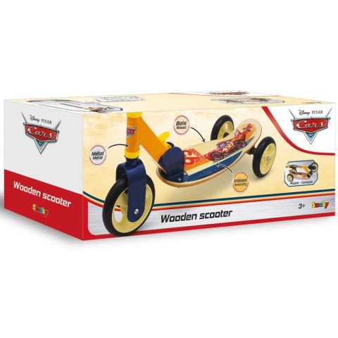 SMOBY Hulajnoga Trójkołowa Cars Auta Drewniana SMOBY Hulajnoga Trójkołowa Cars Auta Drewniana