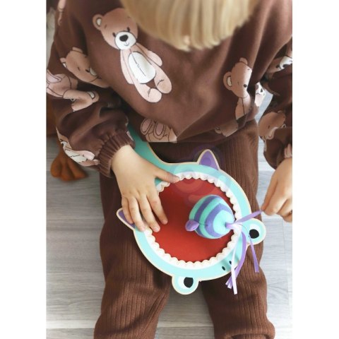 Tooky Toy Gra Zręcznościowa dla Dzieci Drewniana Paletka Rekin + 2 Rybki na Rzep do Łapania Tooky Toy Gra Zręcznościowa dla Dzieci Drewniana Paletka Rekin + 2 Rybki na Rzep do Łapania