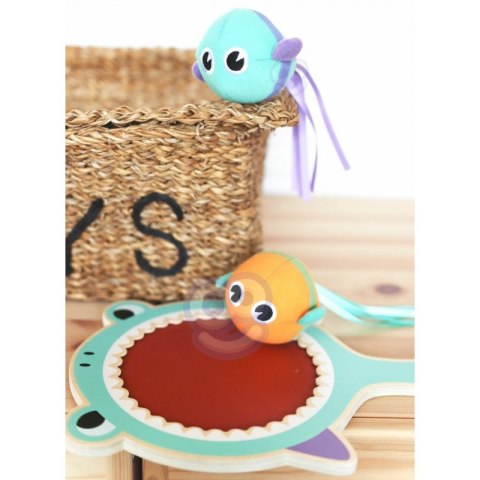 Tooky Toy Gra Zręcznościowa dla Dzieci Drewniana Paletka Rekin + 2 Rybki na Rzep do Łapania Tooky Toy Gra Zręcznościowa dla Dzieci Drewniana Paletka Rekin + 2 Rybki na Rzep do Łapania