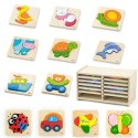 Viga Toys Puzzle drewniane 12 plansz Viga Toys Puzzle drewniane 12 plansz