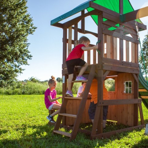 Drewniany Plac Zabaw Lakewood Huśtawki Zjeżdżalnia Domek Backyard Drewniany Plac Zabaw Lakewood Huśtawki Zjeżdżalnia Domek Backyard