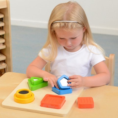 MASTERKIDZ Drewniany Sorter Kształtów Materiałów Faktury Powierzchni Montessori MASTERKIDZ Drewniany Sorter Kształtów Materiałów Faktury Powierzchni Montessori