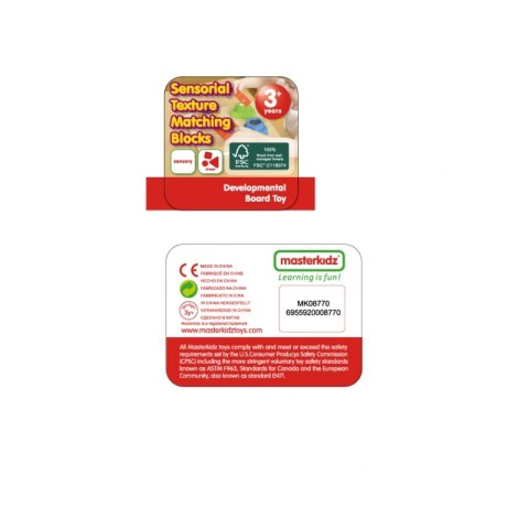 MASTERKIDZ Drewniany Sorter Kształtów Materiałów Faktury Powierzchni Montessori MASTERKIDZ Drewniany Sorter Kształtów Materiałów Faktury Powierzchni Montessori