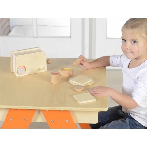 MASTERKIDZ Drewniany Toster + Masło Kromka Nóż Talerz Dżem MASTERKIDZ Drewniany Toster + Masło Kromka Nóż Talerz Dżem
