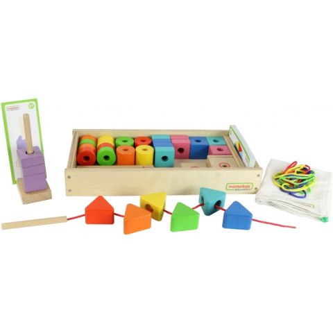 MASTERKIDZ Duża Drewniana Nawlekanka Sznurowanka Montessori MASTERKIDZ Duża Drewniana Nawlekanka Sznurowanka Montessori