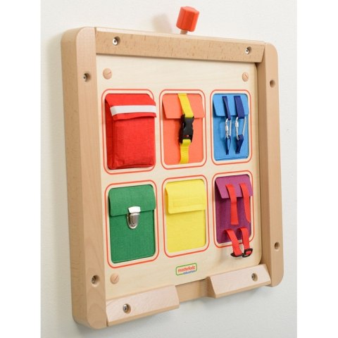 MASTERKIDZ Drewniana Tablica Manipulacyjna Ścienna Flex Kolorowe Kieszonki Klamry i Rzepy MASTERKIDZ Drewniana Tablica Manipulacyjna Ścienna Flex Kolorowe Kieszonki Klamry i Rzepy