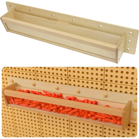 MASTERKIDZ Drewniany Pojemniczek Przezroczysta Ścianka 80 cm do Tablic Naukowo-Kreatywnych STEM MASTERKIDZ Drewniany Pojemniczek Przezroczysta Ścianka 80 cm do Tablic Naukowo-Kreatywnych STEM