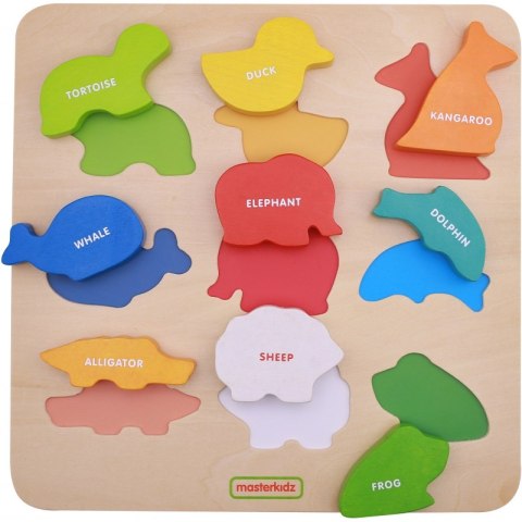 MASTERKIDZ Drewniany Sorter Kształtów Kolorowe Zwierzątka Montessori MASTERKIDZ Drewniany Sorter Kształtów Kolorowe Zwierzątka Montessori