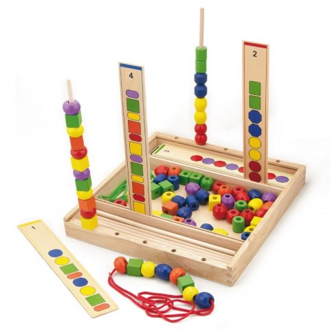 VIGA Drewniana Gra edukacyjna Logiczne koraliki 104 elementy Montessori VIGA Drewniana Gra edukacyjna Logiczne koraliki 104 elementy Montessori