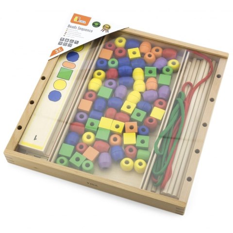 VIGA Drewniana Gra edukacyjna Logiczne koraliki 104 elementy Montessori VIGA Drewniana Gra edukacyjna Logiczne koraliki 104 elementy Montessori