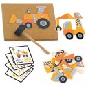 VIGA Drewniana Przybijanka Pojazdy budowlane 45 elementów Montessori VIGA Drewniana Przybijanka Pojazdy budowlane 45 elementów Montessori
