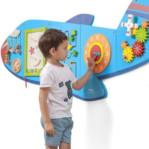 VIGA Drewniana Tablica Sensoryczna Manipulacyjna Samolot Certyfikat FSC Montessori VIGA Drewniana Tablica Sensoryczna Manipulacyjna Samolot Certyfikat FSC Montessori