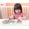 VIGA Puzzle drewniane 12 plansz po 4 puzzle w stojaku VIGA Puzzle drewniane 12 plansz po 4 puzzle w stojaku