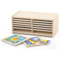 VIGA Puzzle drewniane 12 plansz po 4 puzzle w stojaku VIGA Puzzle drewniane 12 plansz po 4 puzzle w stojaku