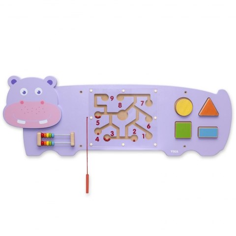 VIGA Tablica Sensoryczna Manipulacyjna Hipopotam Certyfikat FSC Montessori VIGA Tablica Sensoryczna Manipulacyjna Hipopotam Certyfikat FSC Montessori
