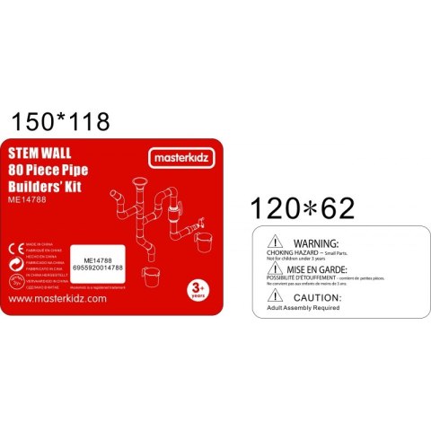 MASTERKIDZ System Rur Do Tablicy STEM 80 elementów MASTERKIDZ System Rur Do Tablicy STEM 80 elementów