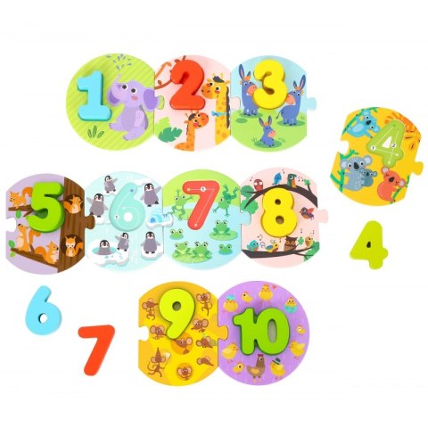 TOOKY TOY Edukacyjne Puzzle Układanka Montessori Nauka Liczenia TOOKY TOY Edukacyjne Puzzle Układanka Montessori Nauka Liczenia