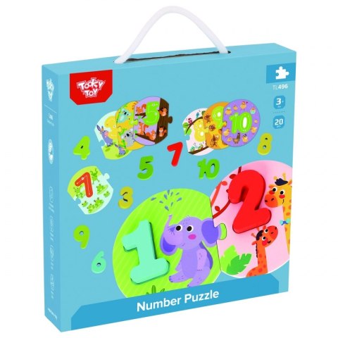 TOOKY TOY Edukacyjne Puzzle Układanka Montessori Nauka Liczenia TOOKY TOY Edukacyjne Puzzle Układanka Montessori Nauka Liczenia