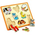 VIGA Drewniane Puzzle Zwierzęta z Farmy Układanka VIGA Drewniane Puzzle Zwierzęta z Farmy Układanka