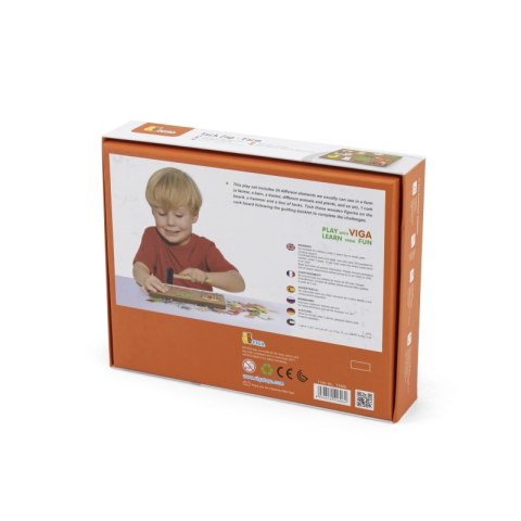 VIGA Przybijanka Drewniana Farma Tablica Korkowa Montessori VIGA Przybijanka Drewniana Farma Tablica Korkowa Montessori