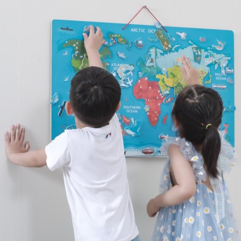 Viga 2w1 Tablica Edukacyjna z Magnetyczną Mapą Świata Montessori Viga 2w1 Tablica Edukacyjna z Magnetyczną Mapą Świata Montessori