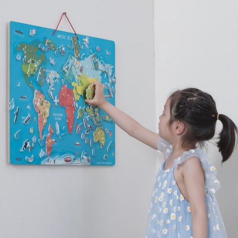 Viga 2w1 Tablica Edukacyjna z Magnetyczną Mapą Świata Montessori Viga 2w1 Tablica Edukacyjna z Magnetyczną Mapą Świata Montessori