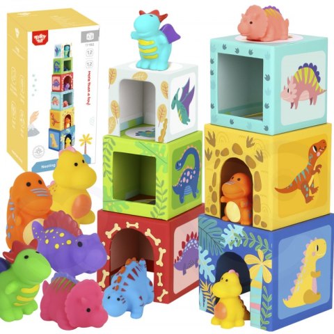 TOOKY TOY Drewniane Klocki Układanka Edukacyjna + 6 Figurek do zabawy 12 el. TOOKY TOY Drewniane Klocki Układanka Edukacyjna + 6 Figurek do zabawy 12 el.