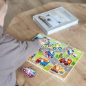TOOKY TOY Drewniane Puzzle Montessori Transport Pojazdy z Pinezkami Do Dopasowania