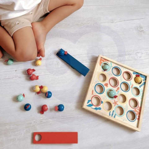TOOKY TOY Gra dla Dzieci Drewniany Stół Latające Rybki 19 el. TOOKY TOY Gra dla Dzieci Drewniany Stół Latające Rybki 19 el.