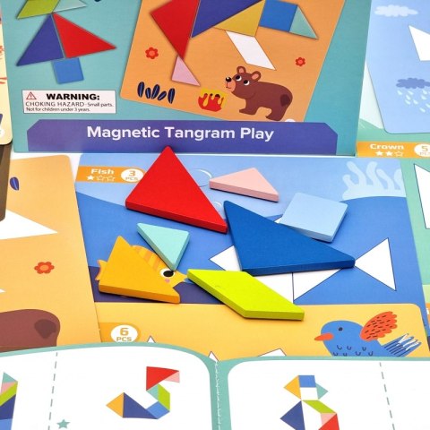TOOKY TOY Puzzle Tangram Układanka dla Dzieci Nauka Kształtów Figury Kształty 18el. TOOKY TOY Puzzle Tangram Układanka dla Dzieci Nauka Kształtów Figury Kształty 18el.
